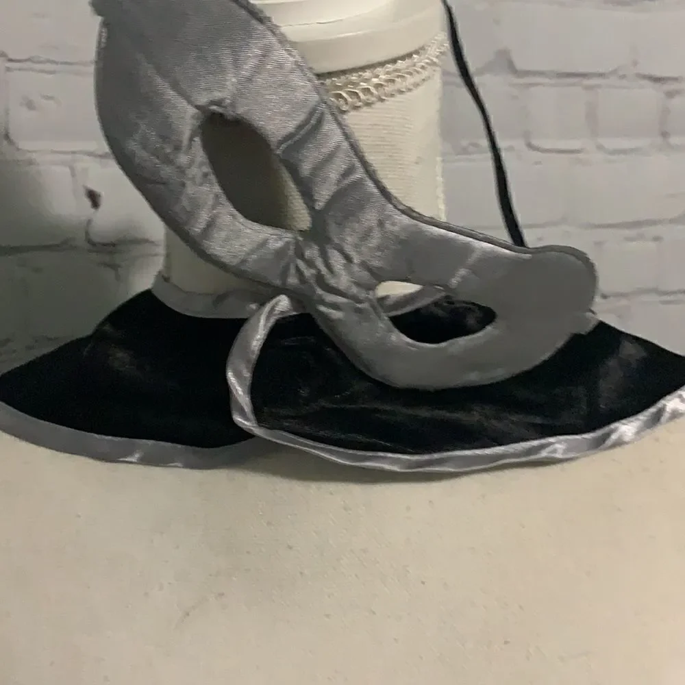 Black cape and Silver Mask Costume